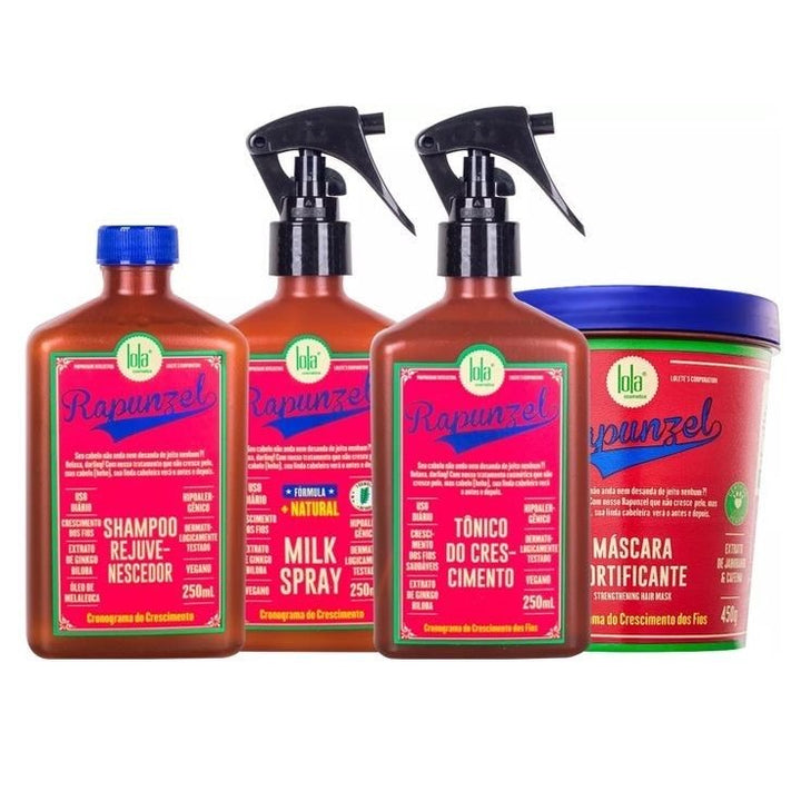 Kit Lola Rapunzel Completo – Shampoo, Máscara, Tônico, Milk + Brinde Óleo Argan Oil