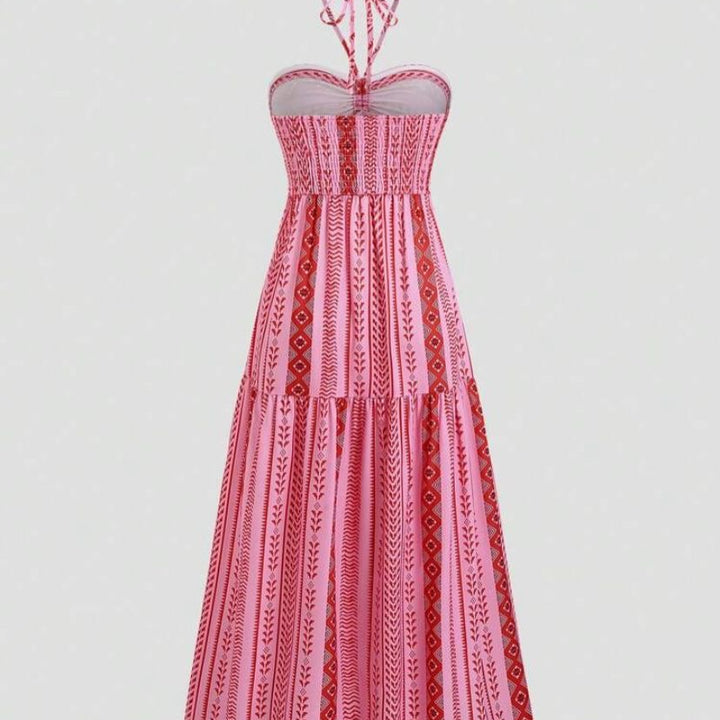 Vestido Boho Tribal com Estampa de Borlas